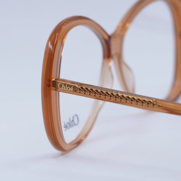 Chloe CH0011O 001 Eyeglasses Transparent Orange 56mm Butterfly Frame - Picture 13 of 13